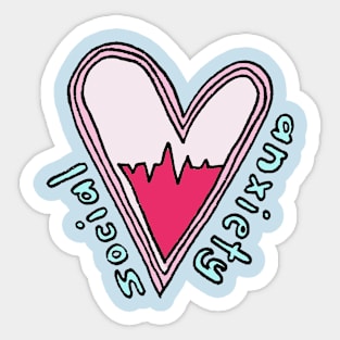 Social Anxiety Heart Sticker